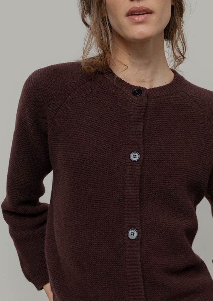Cardigan marrone in cashmere Rifò
