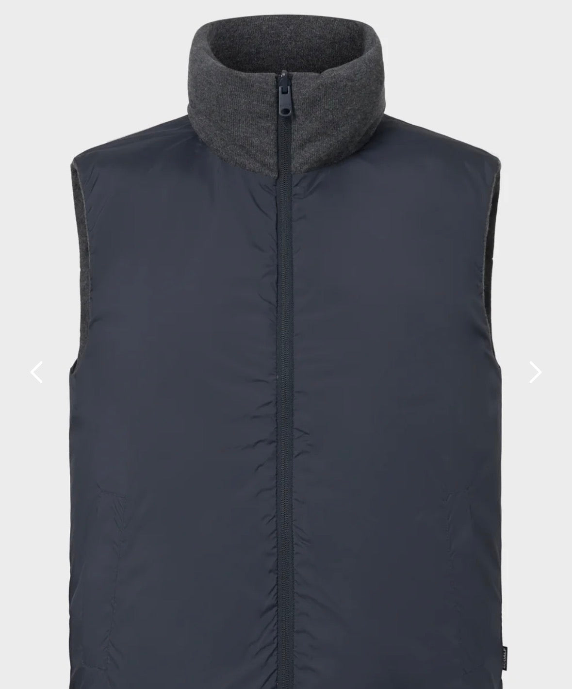 Gilet piumino reversibile in lana rigenerata grigia ECOALF