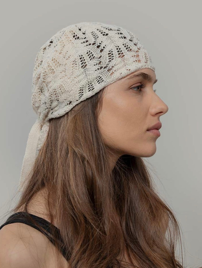 Bandana in cotone ecru Rifò