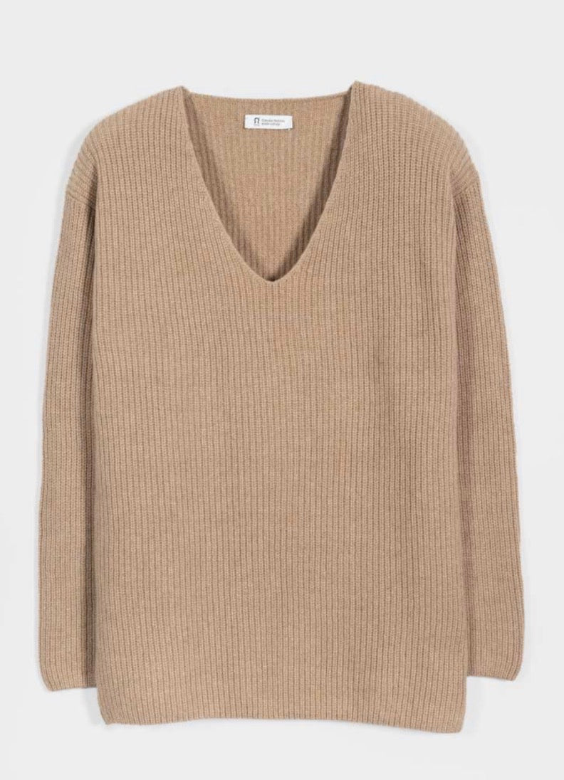 Maglione in cashmere rigenerato cammello RIFÒ