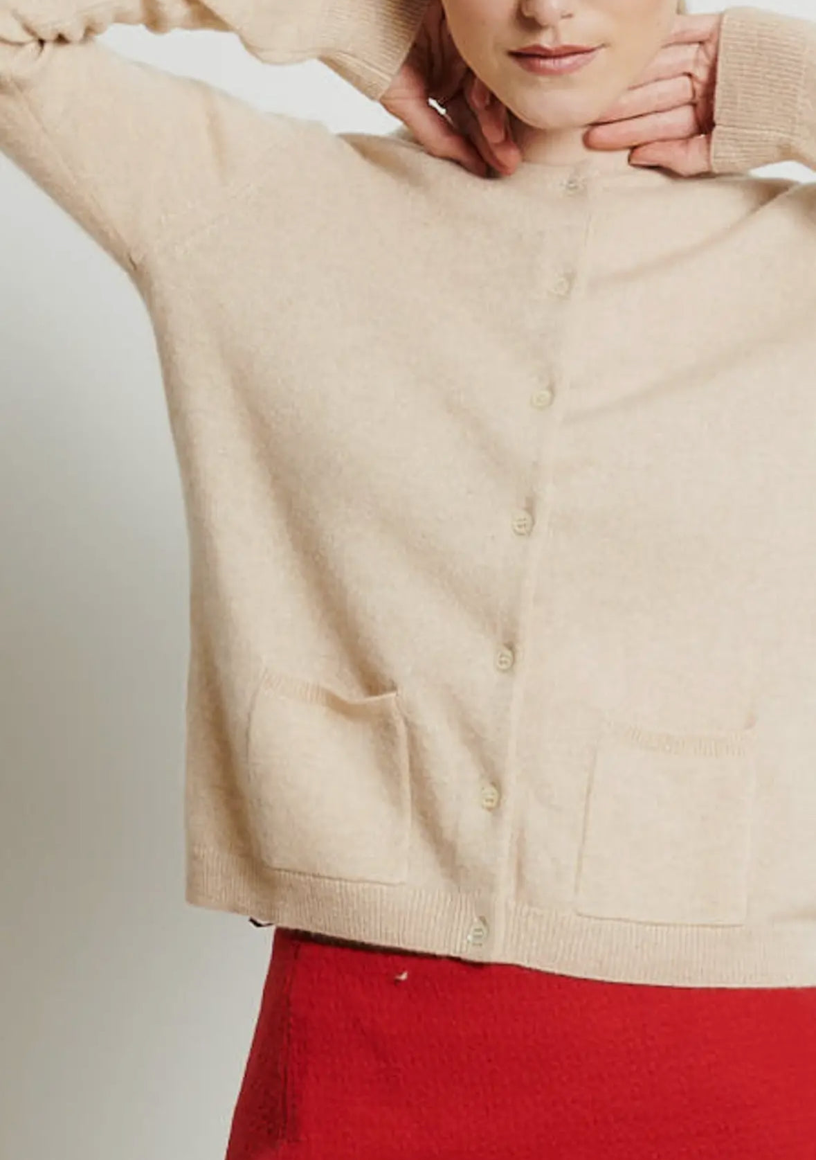 Cardigan in cashmere beige