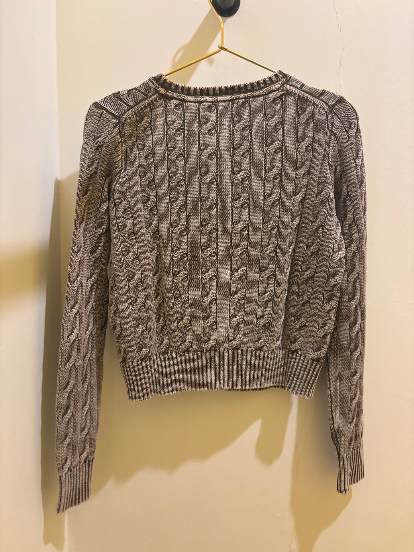 Cardigan a trecce in cotone cioccolato