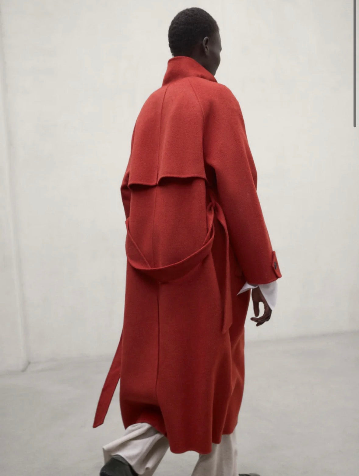 Cappotto lungo in lana arancio ECOALF