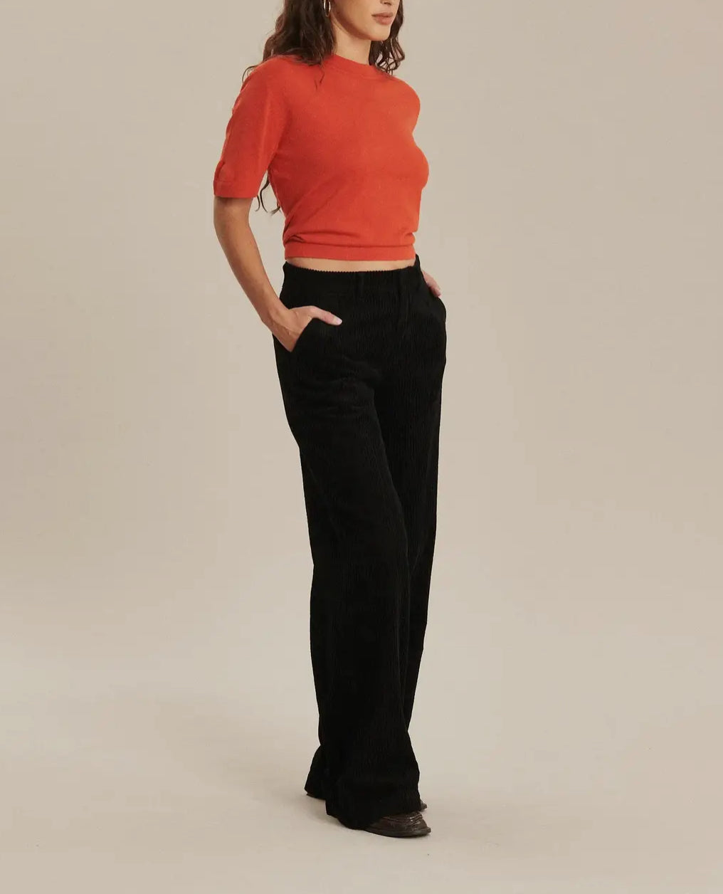 Pantalone in velluto nero