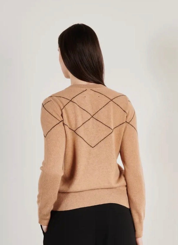 Girocollo in cashmere cammello