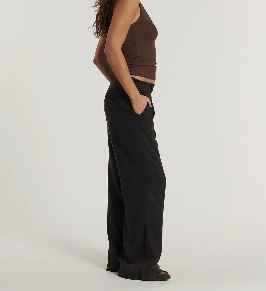 Pantaloni morbidi in tencel marrone/nero
