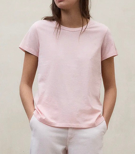T-shirt rosa in cotone rigenerato Ecoalf