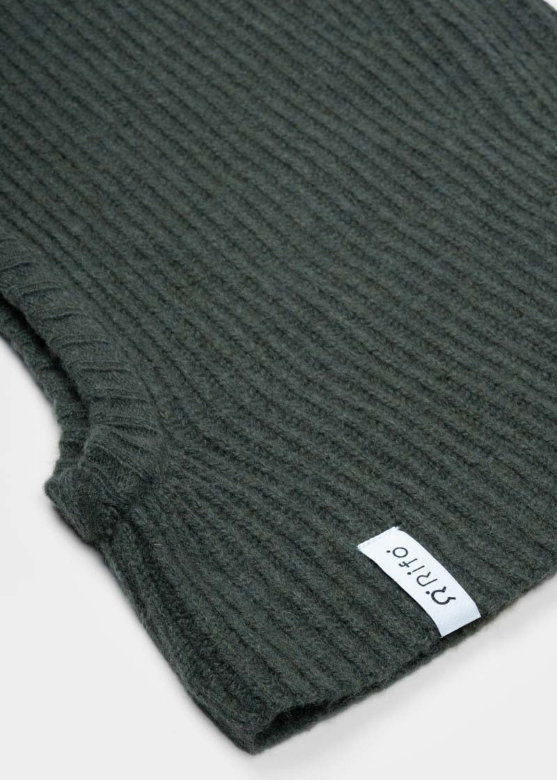 Balaclava unisex in cashmere rigenerato – Passamontagna verde RIFÒ