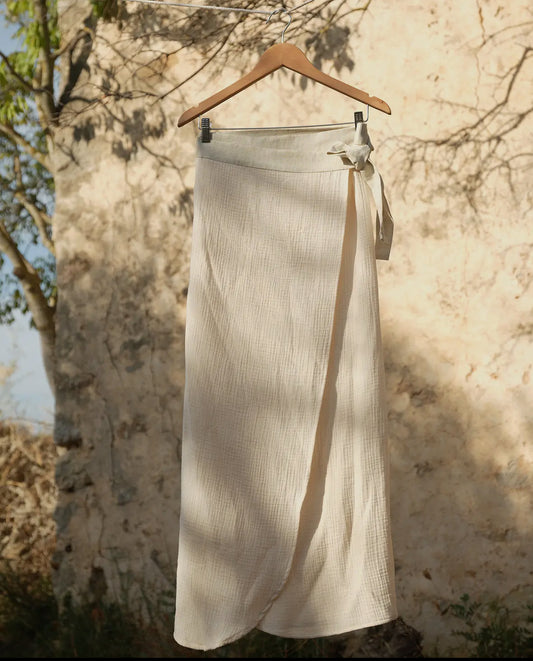 Gonna lunga garza di cotone