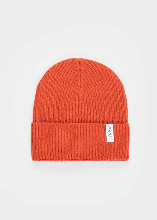Cappello unisex in cashmere rigenerato | Arancio RIFÒ