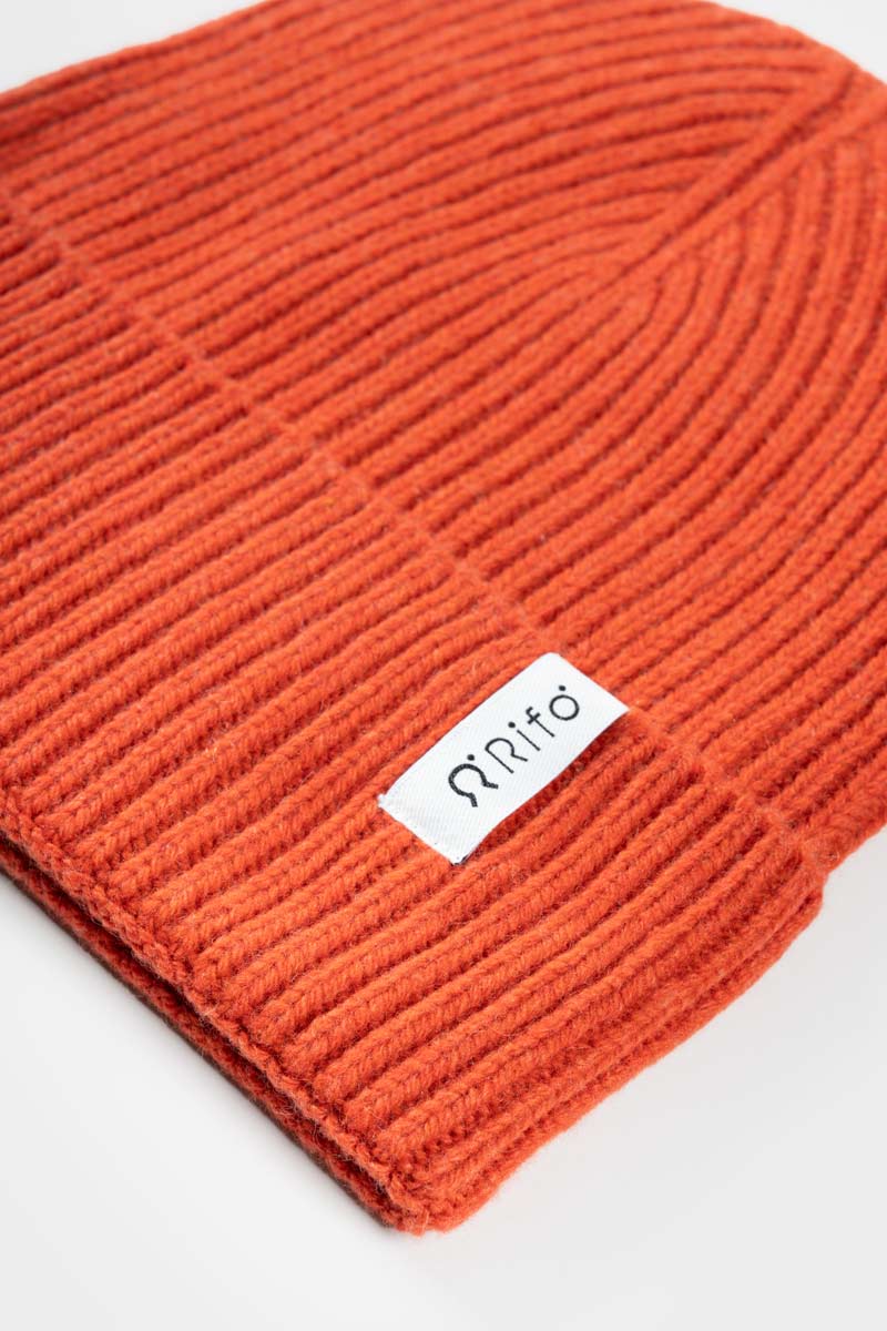 Cappello unisex in cashmere rigenerato | Arancio RIFÒ