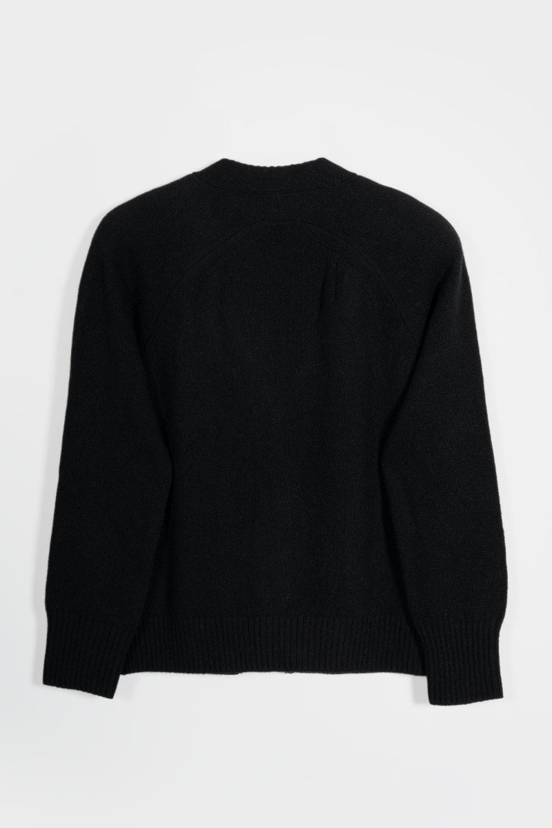 Cardigan corto in cashmere rigenerato – Nero RIFÒ