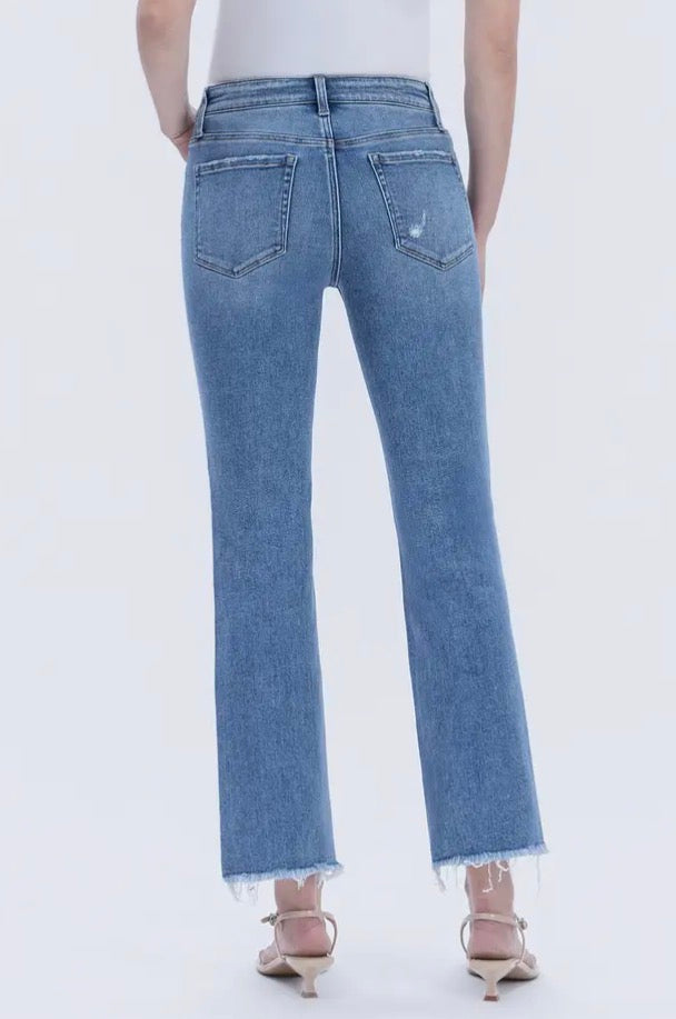 Jeans dritti a vita media alla caviglia