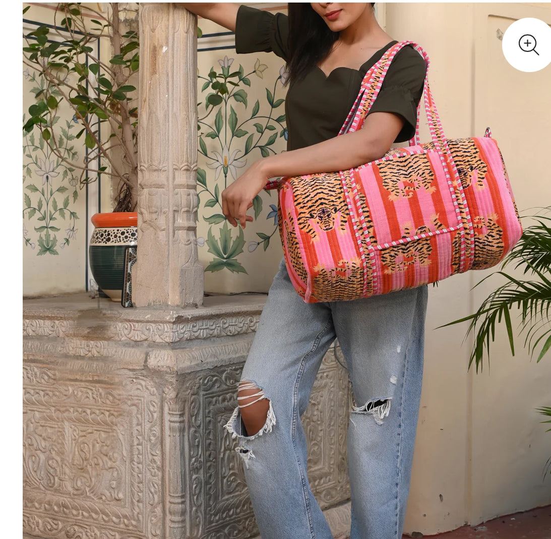 Borsa weekender TIGER in velluto.