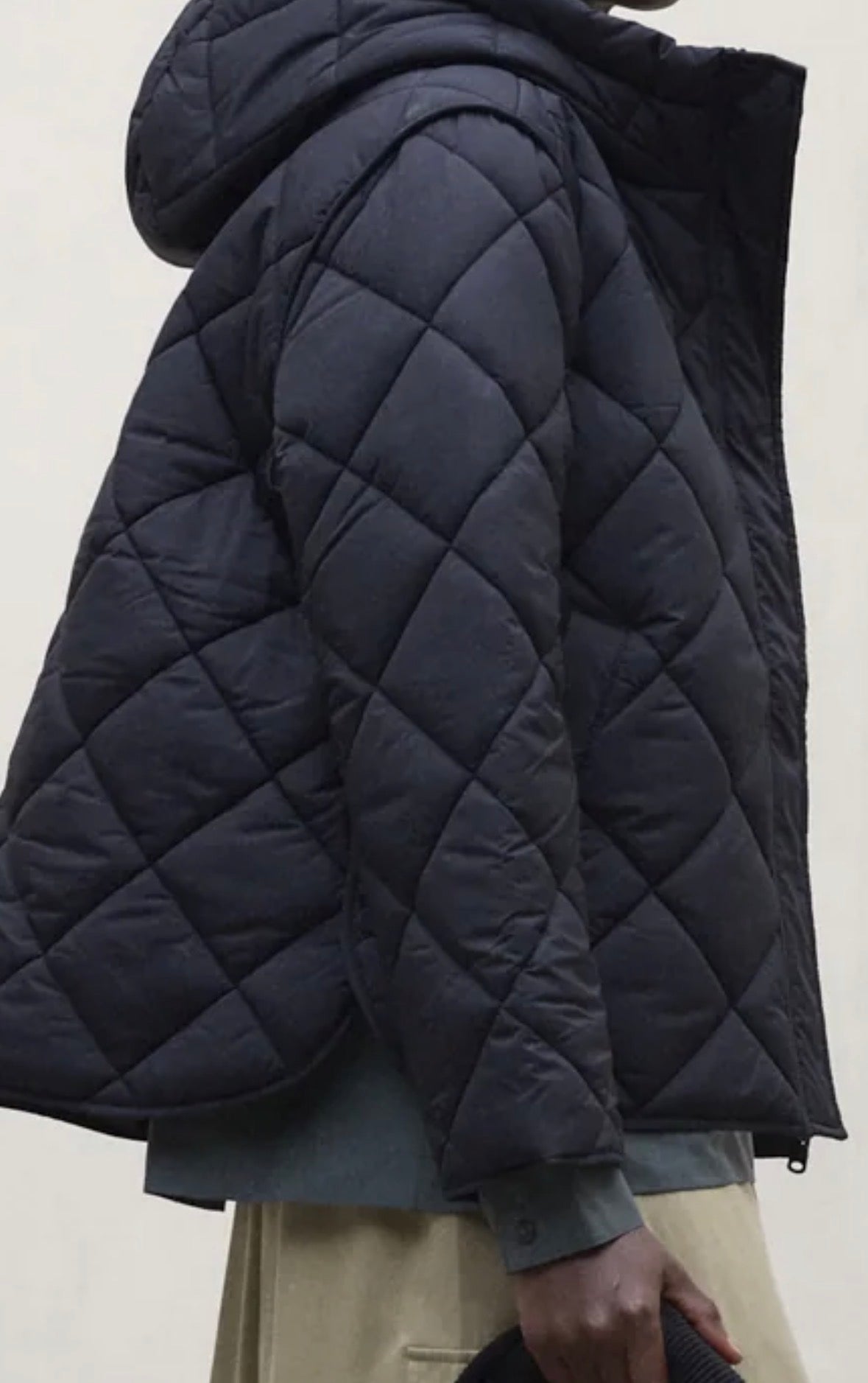 Giacca piumino nero-blu con cappuccio ECOALF
