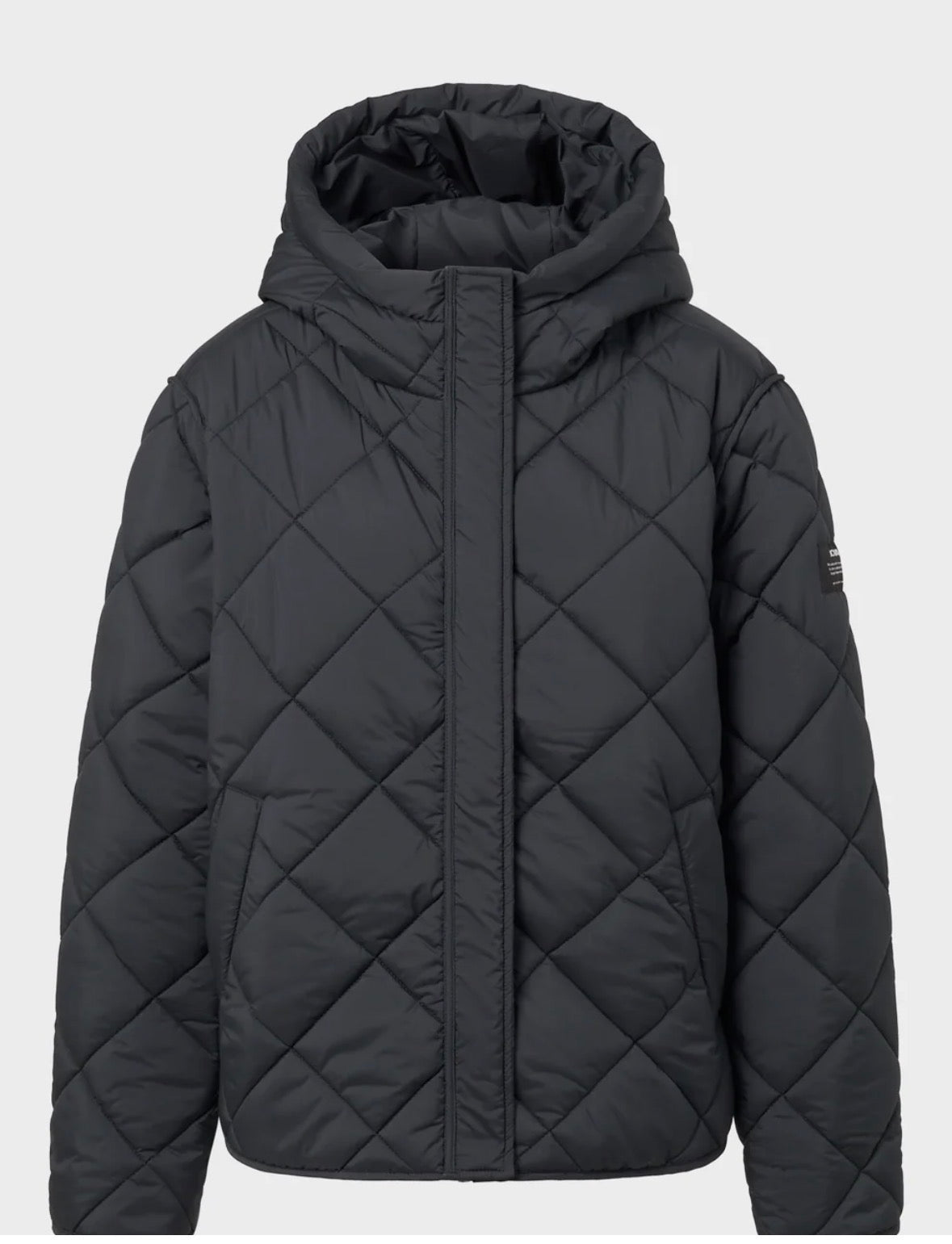 Giacca piumino nero-blu con cappuccio ECOALF
