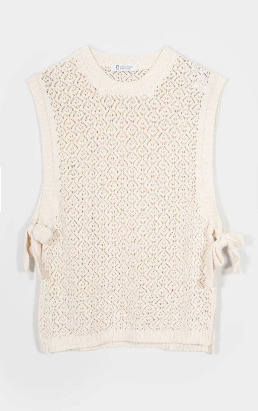 Gilet Rifò in cotone riciclato con lacci
