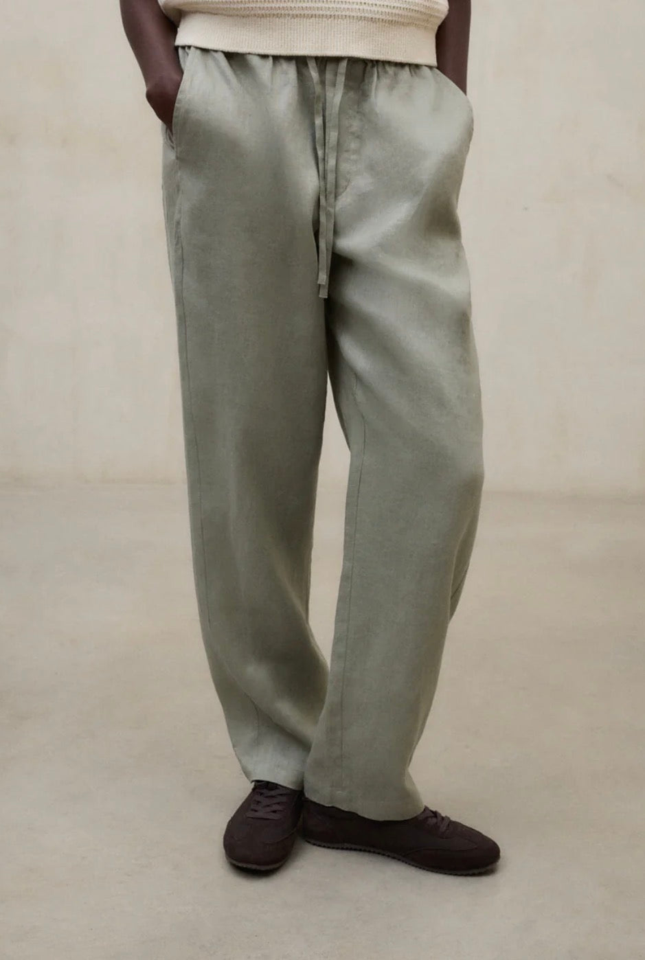 Pantaloni in lino salvia Ecoalf