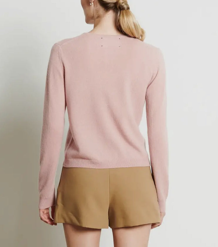 Cardigan in cashmere rosa