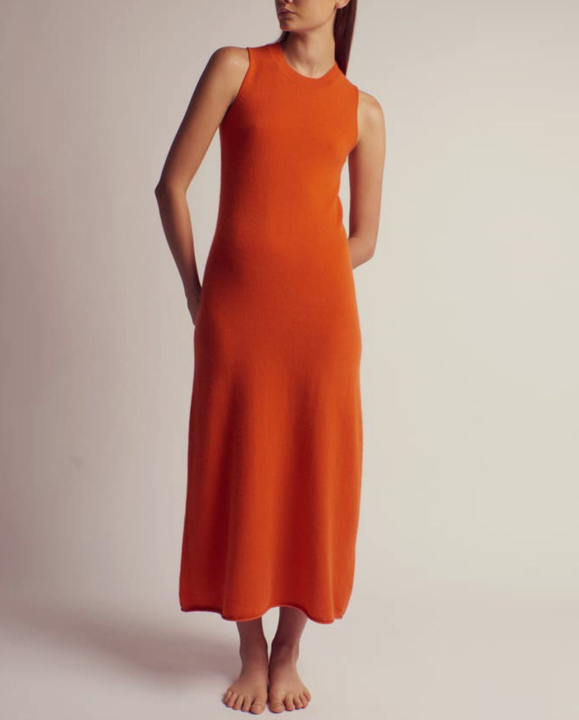 Abito cashmere arancio
