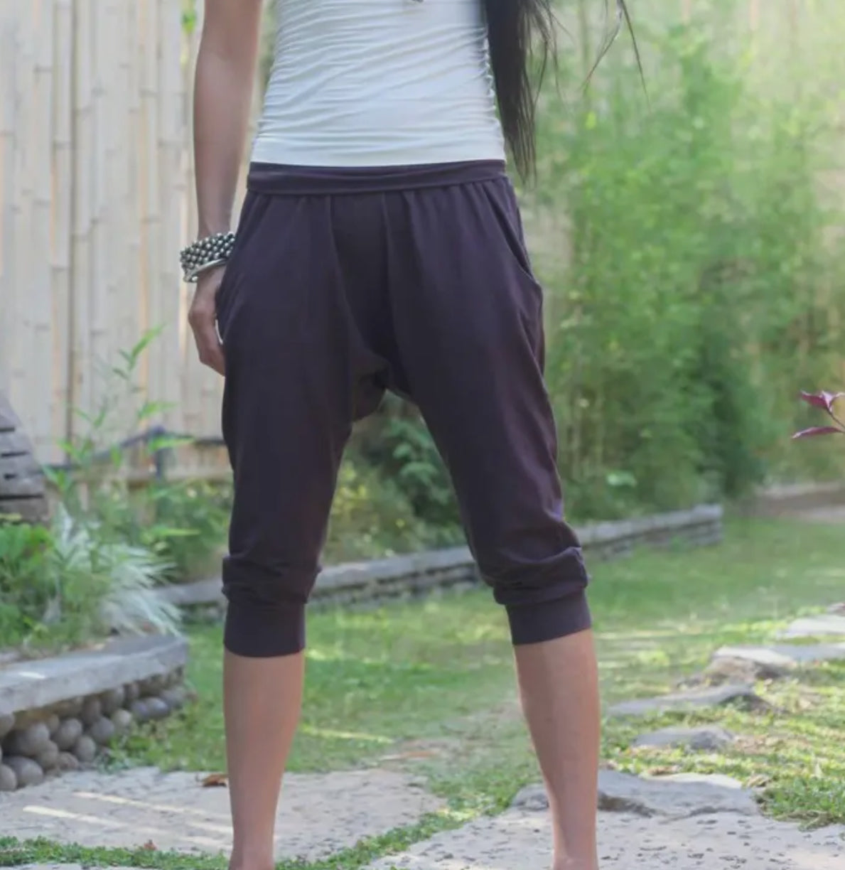 Pantaloni morbidi 3/4 in bambù
