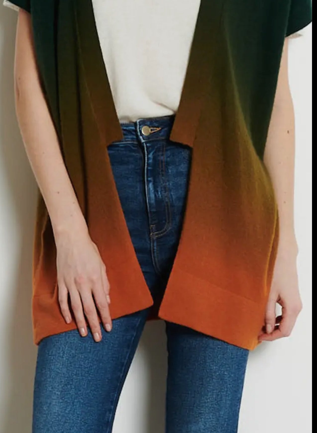 Gilet in cashmere tie dye