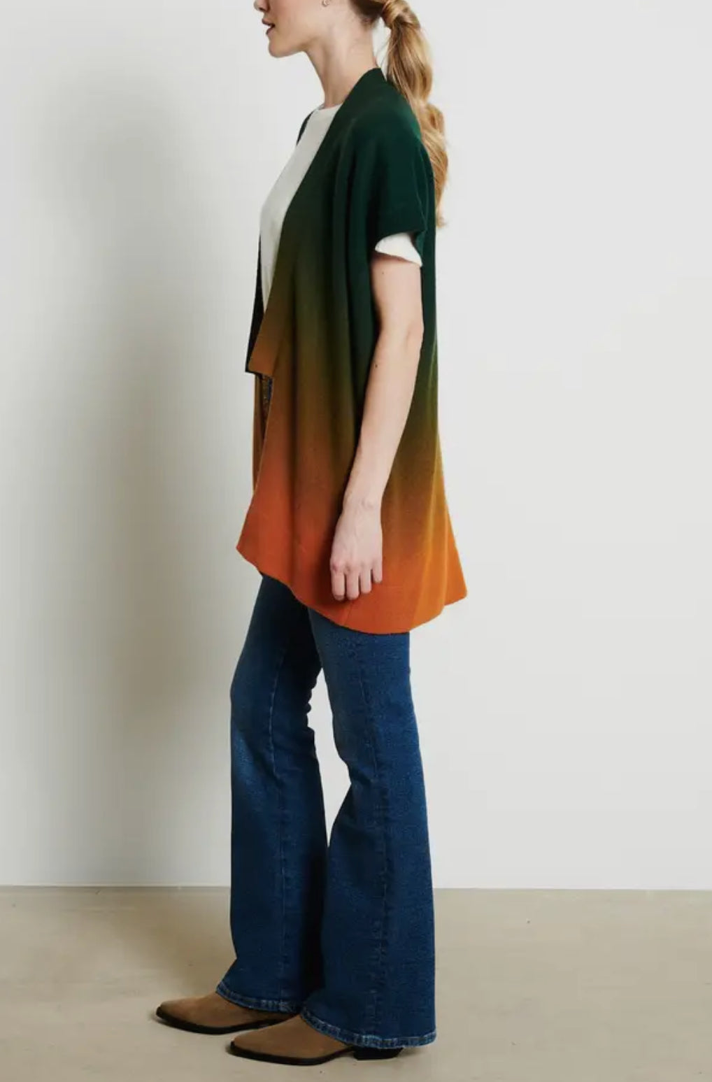 Gilet in cashmere tie dye