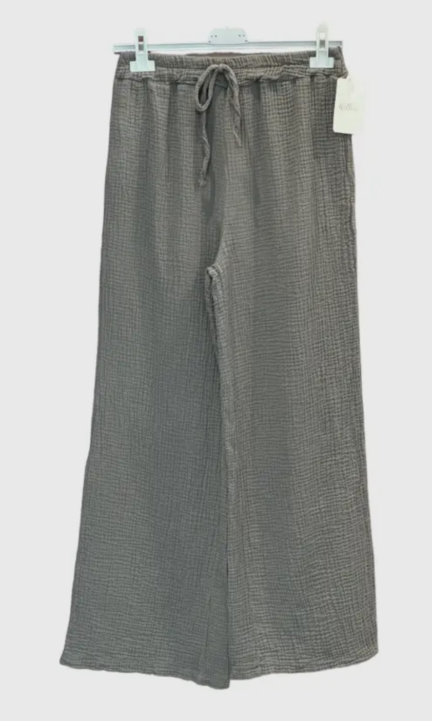 Pantaloni larghi in garza di cotone ( + colori)