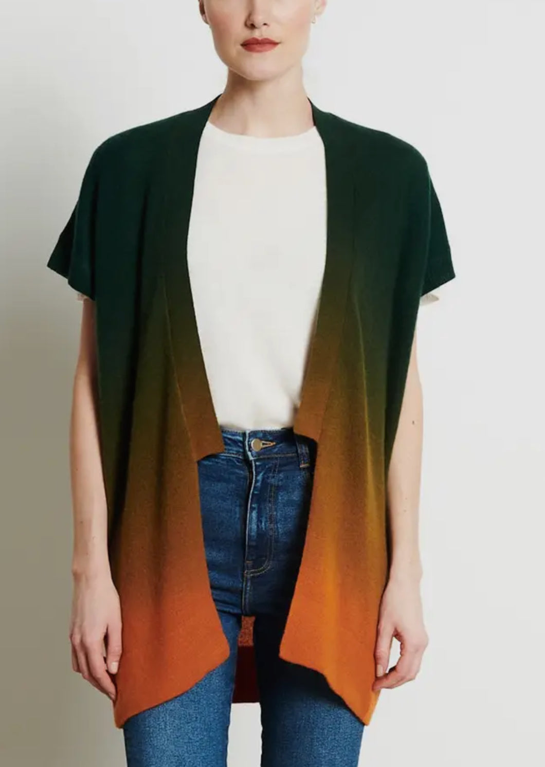 Gilet in cashmere tie dye