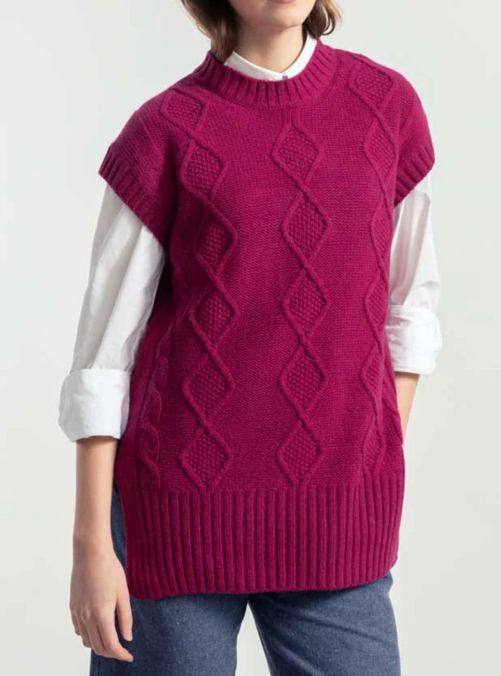 Gilet over in lana rigenerata RIFÒ ( 3 colori)