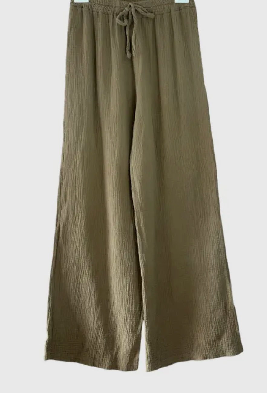 Pantaloni larghi in garza di cotone ( + colori)