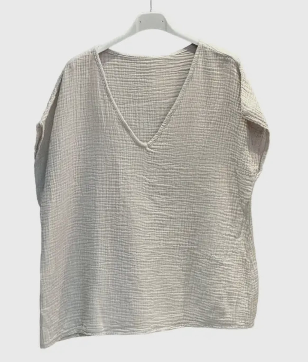 Top in garza di cotone