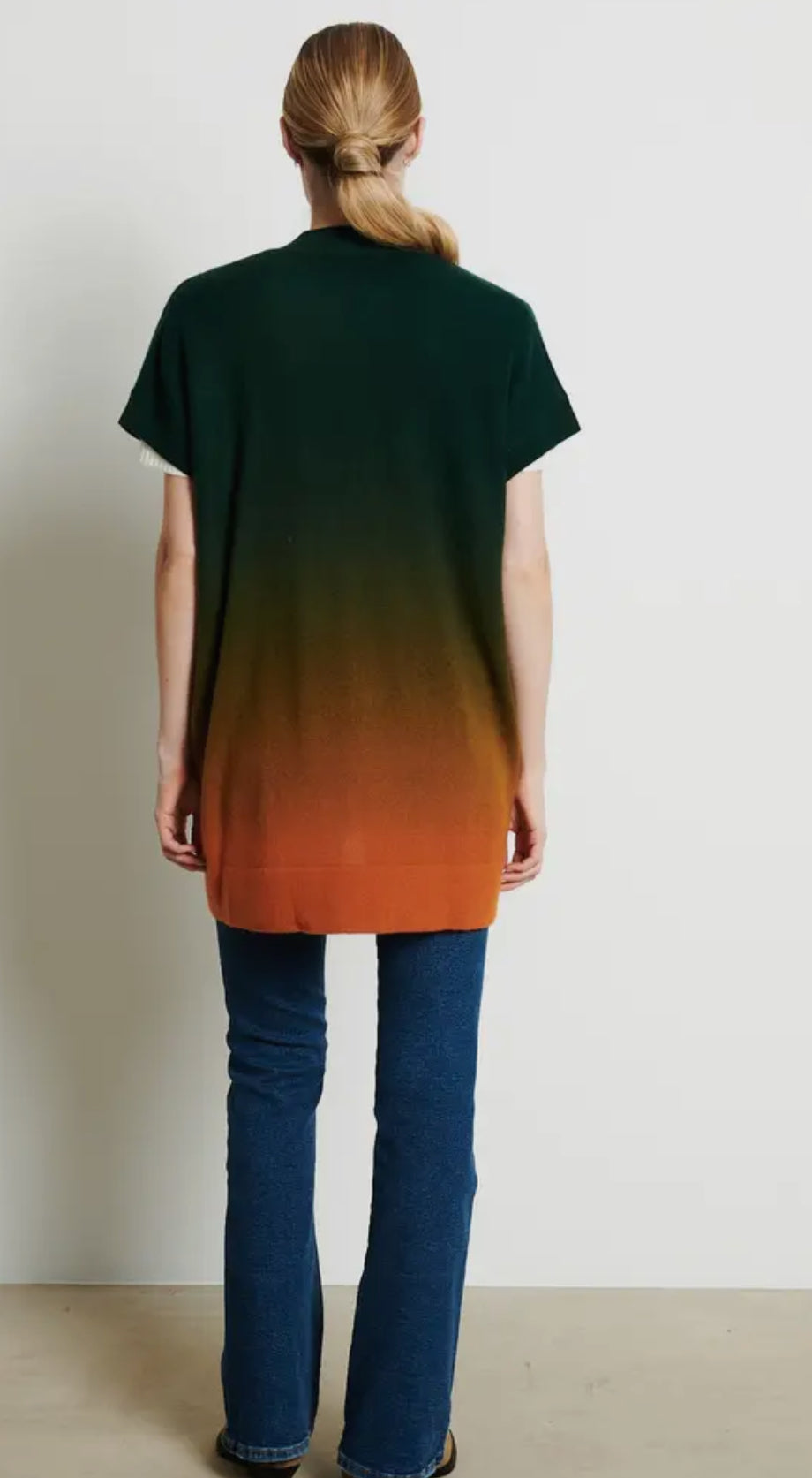 Gilet in cashmere tie dye