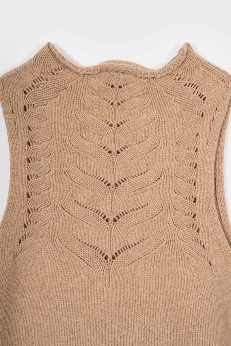Gilet in lana rigenerata - Beige RIFÒ
