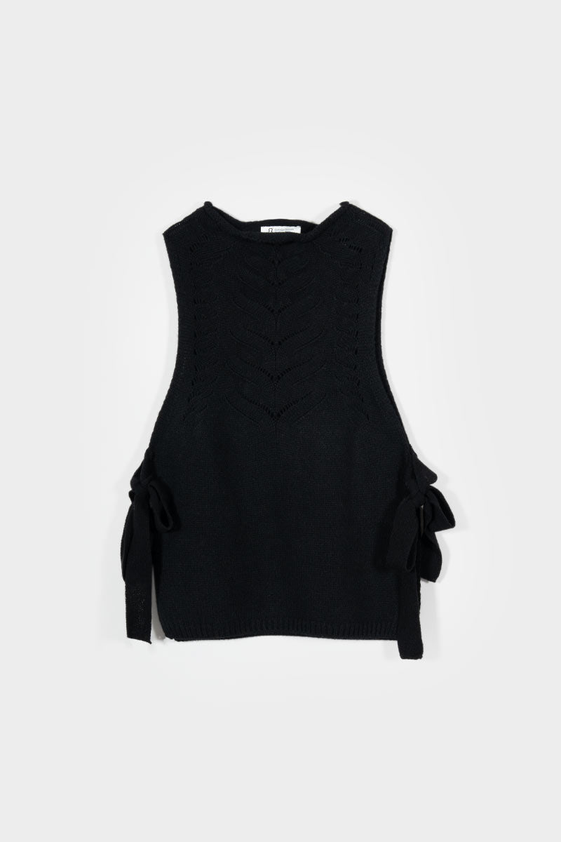 Gilet in lana rigenerata - Nero RIFÒ