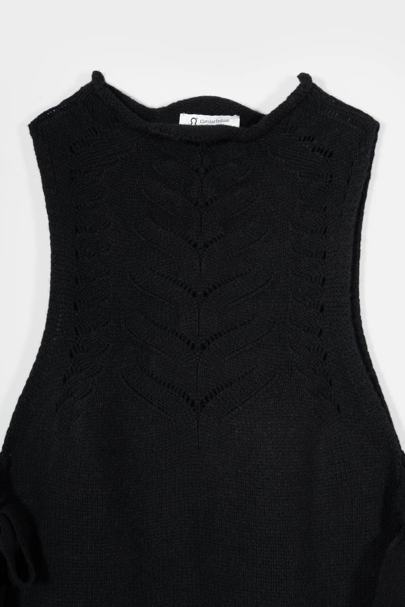 Gilet in lana rigenerata - Nero RIFÒ