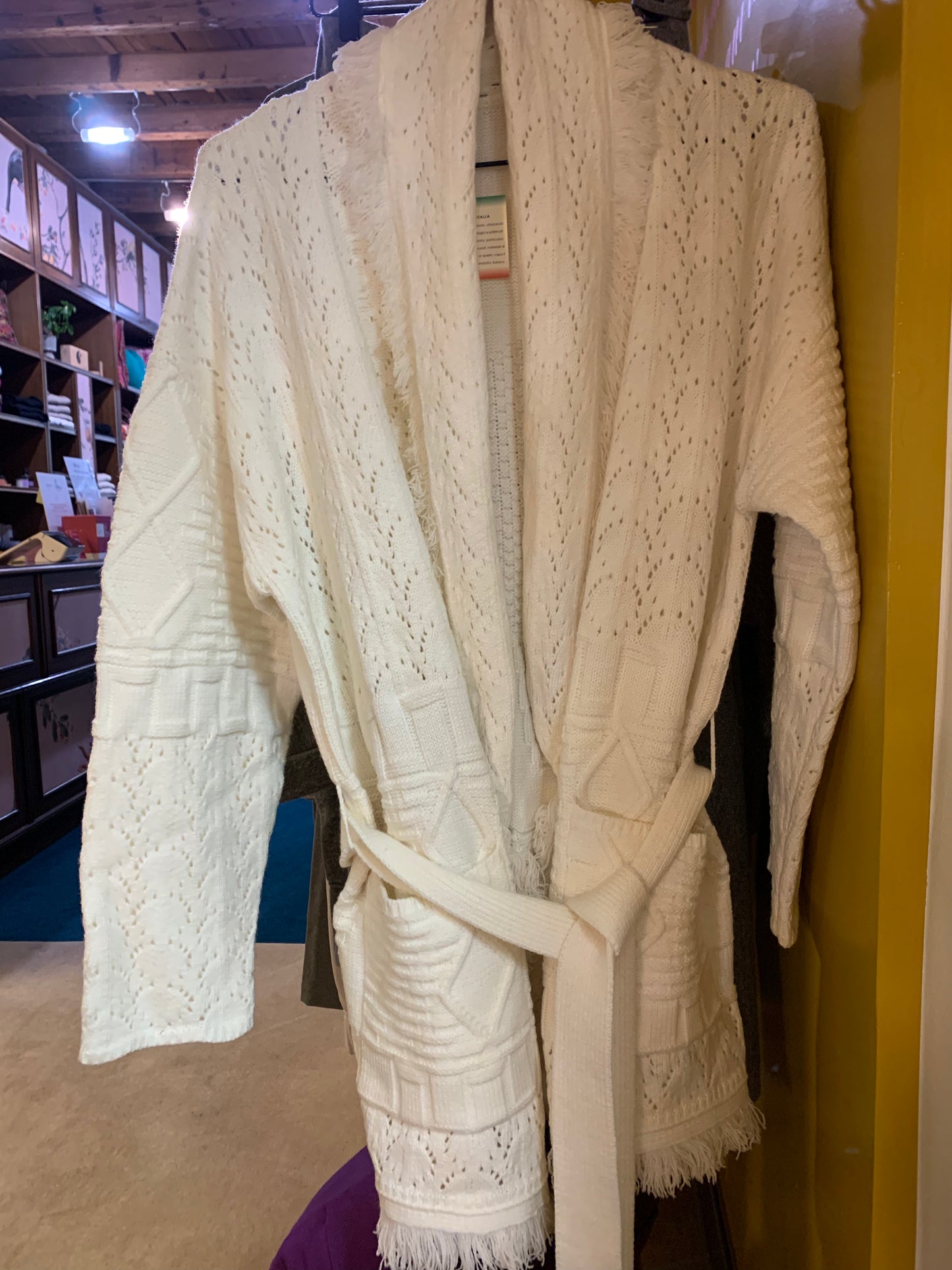 Cardigan con cintura lana/cashmere
