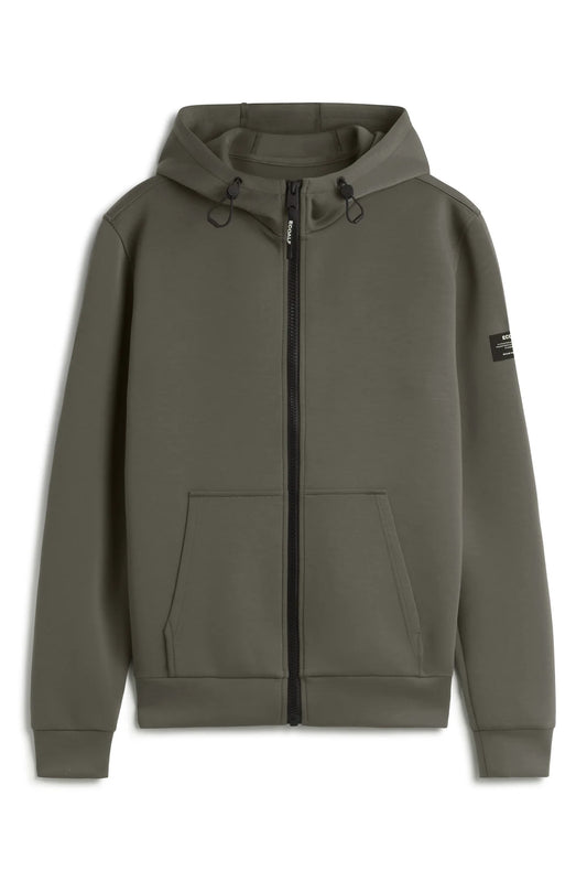 Felpa uomo in materiale riciclato verde/grigio