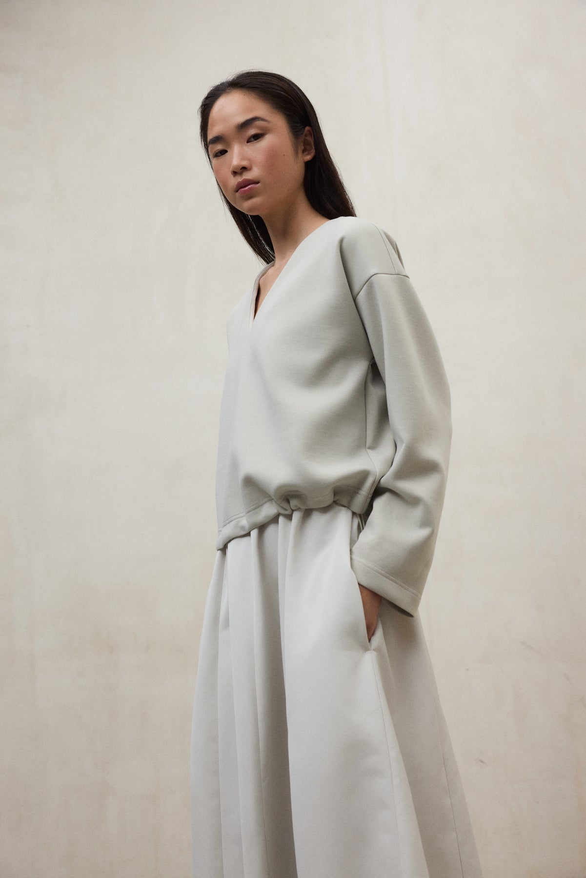 Abito in tessuto riciclato con coulisse – Oat