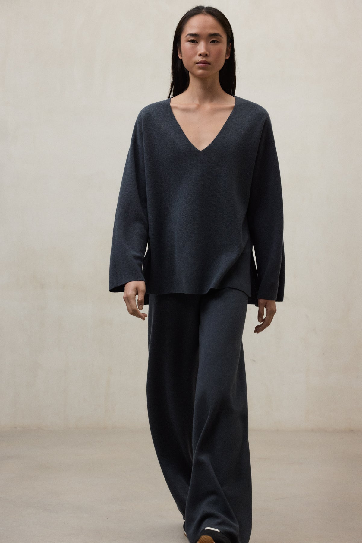 Maglione in lana riciclata e TENCEL™ – Blu