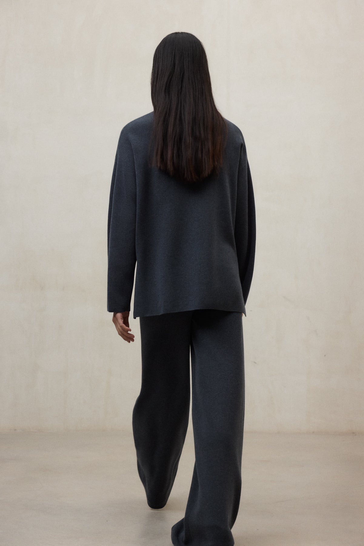 Maglione in lana riciclata e TENCEL™ – Blu