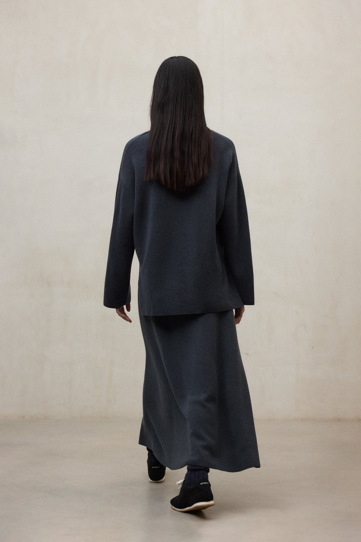 Gonna sostenibile in lana riciclata e TENCEL™ – Blu