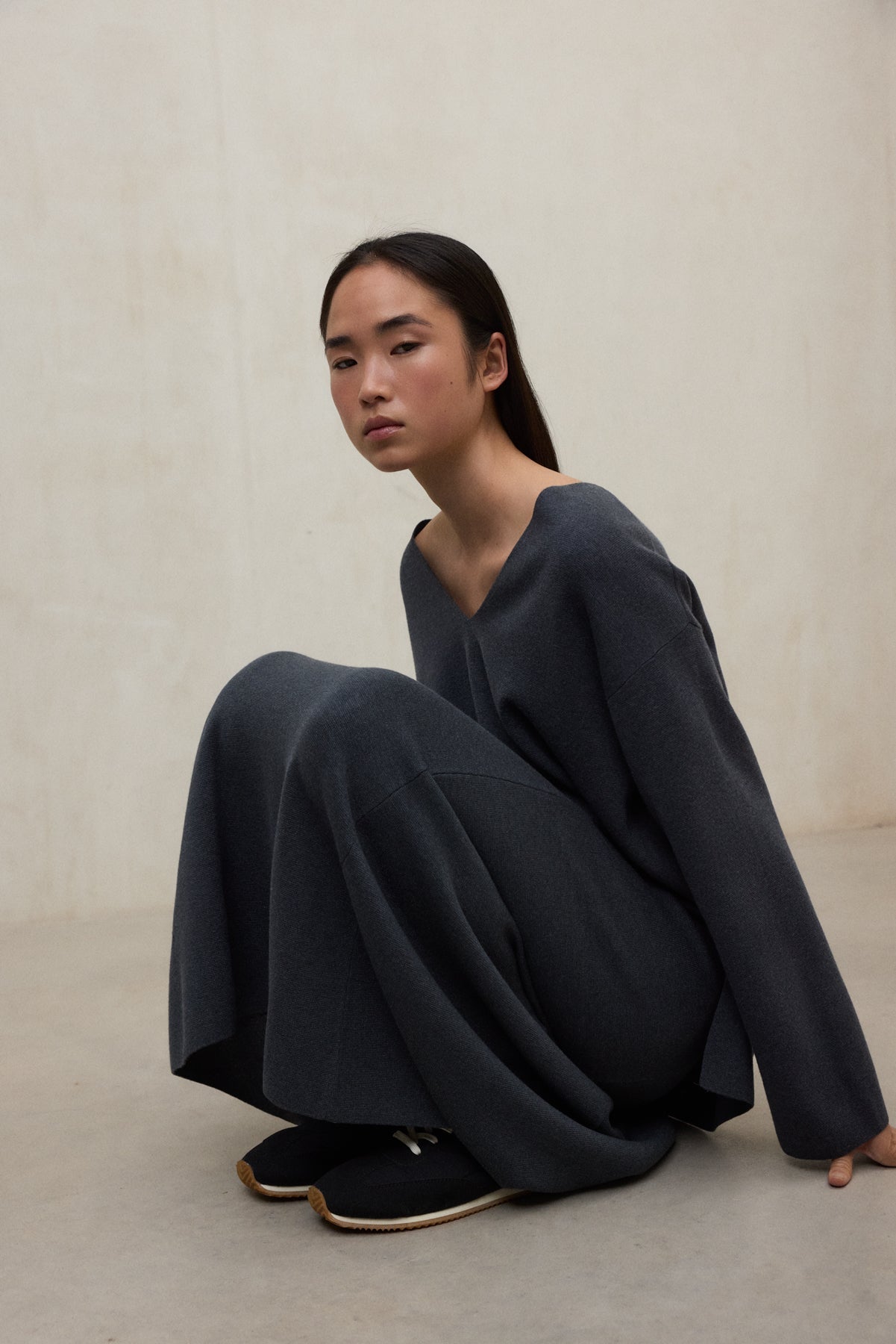 Gonna sostenibile in lana riciclata e TENCEL™ – Blu