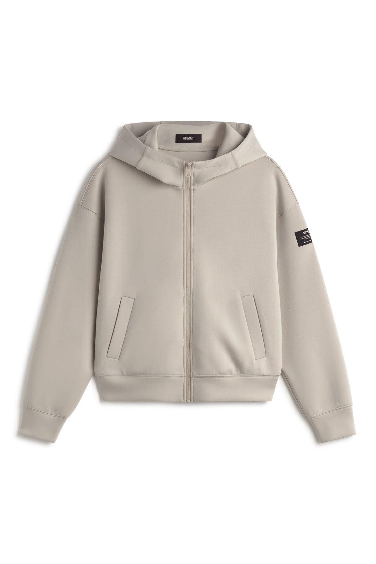 Felpa-giacca con cappuccio e zip vegana – Ghiaccio