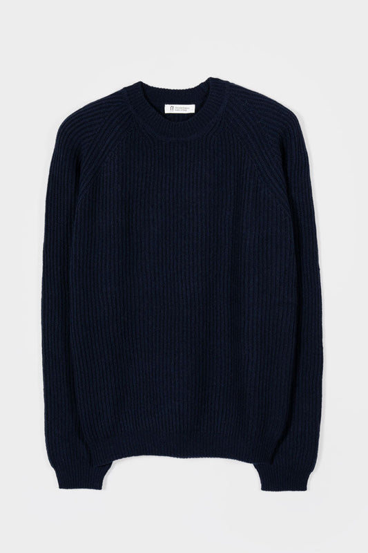 Maglia girocollo in cashmere rigenerato – Blu RIFÒ