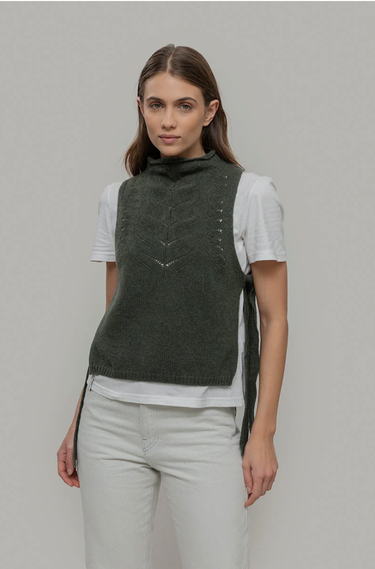 Gilet in lana rigenerata - Verde