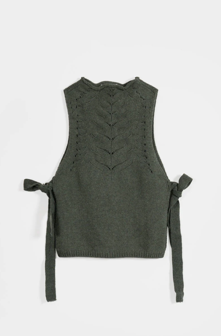 Gilet in lana rigenerata - Verde