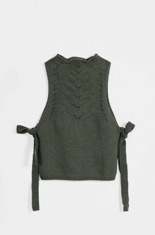 Gilet in lana rigenerata - Verde