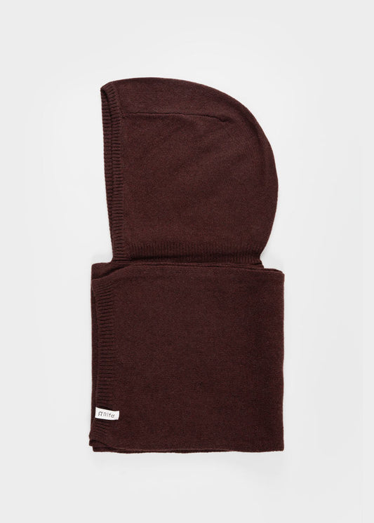 Sciarpa-cappuccio unisex in cashmere rigenerato | Marrone RIFÒ