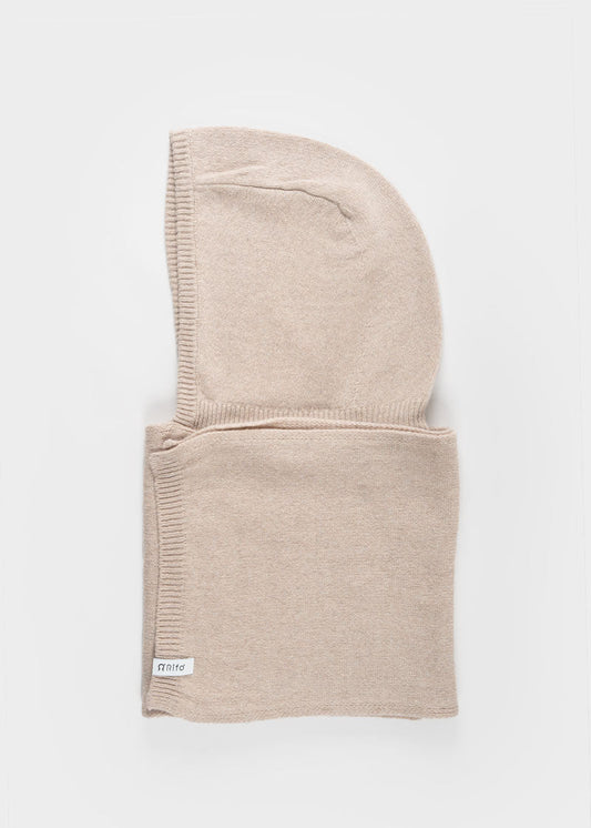 Sciarpa-cappuccio unisex in cashmere rigenerato | Beige
